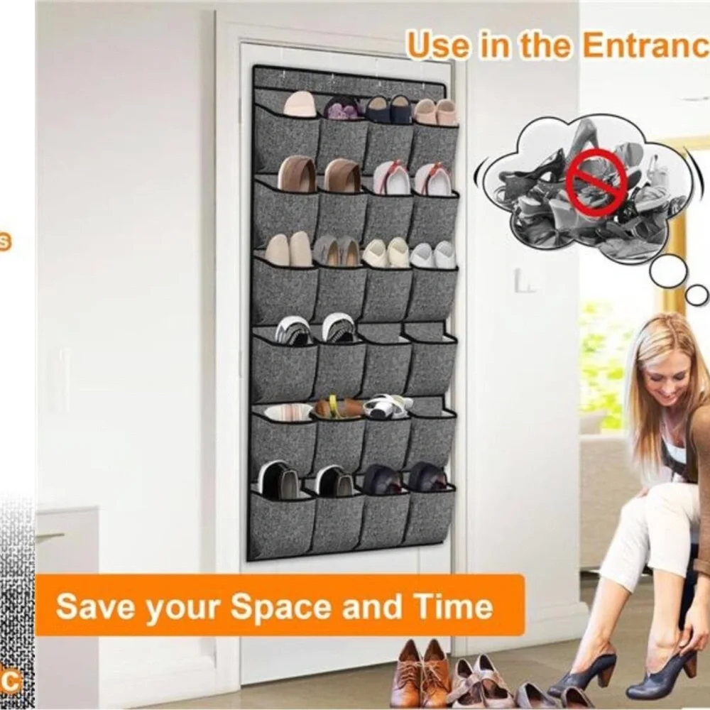 Over Door Shoe Organizer 24 Pocket Hanging Closet Rack Storage for Men Women Kid